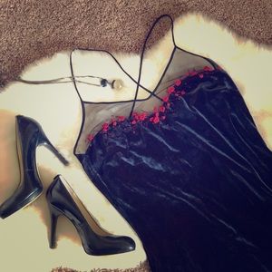 Cocktail dress, Beautiful black velvet🌹 appliqués